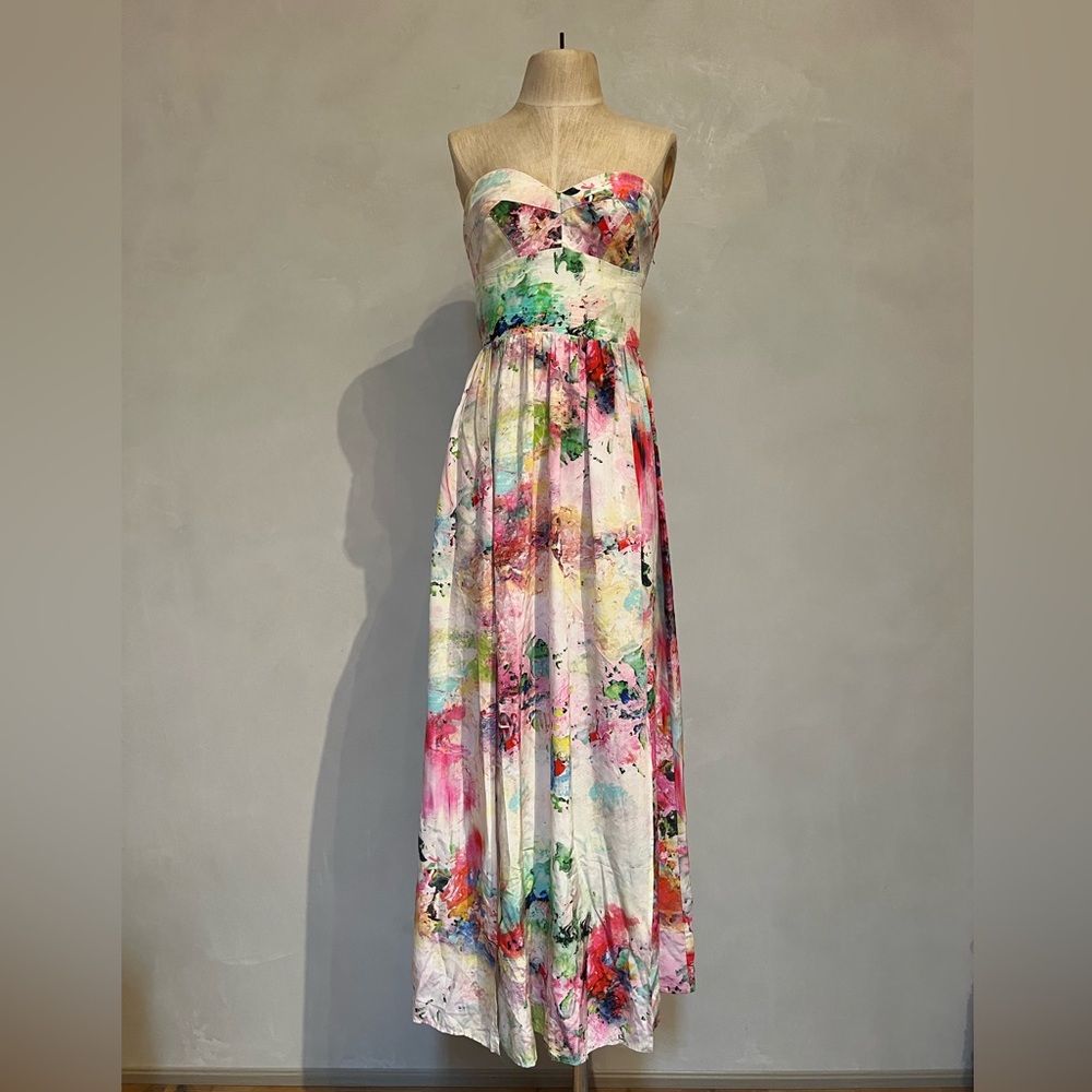 Amanda Uprichard Multicolor Strapless Dress